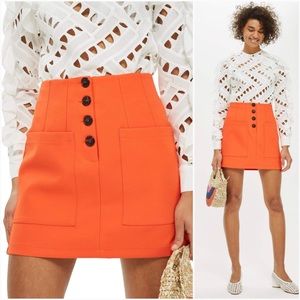 Topshop Orange Miniskirt